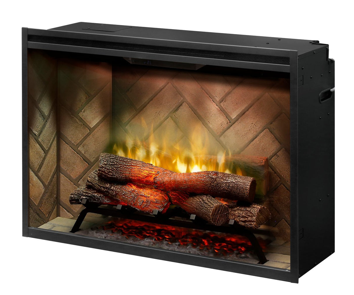 Dimplex Revillusion 36-Inch Built-In Electric Fireplace Insert Firebox - Herringbone Brick
