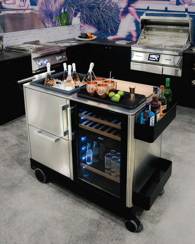 Dometic MoBar 550S Outdoor Mobile Bar Beverage Center w/ Dual Zone Refrigerator