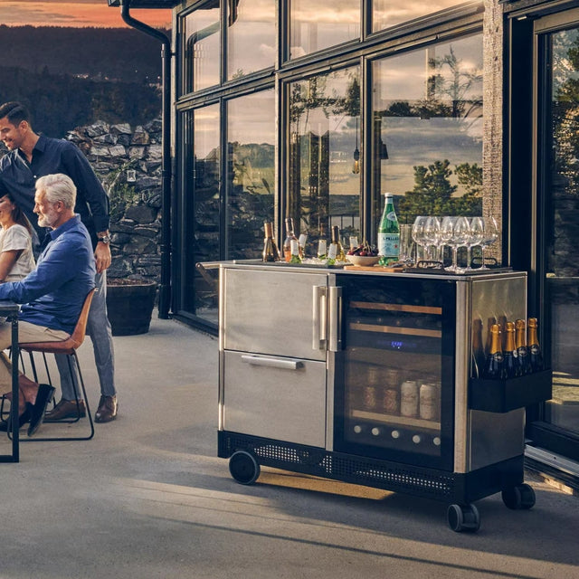 Dometic MoBar 550S Outdoor Mobile Bar Beverage Center w/ Dual Zone Refrigerator