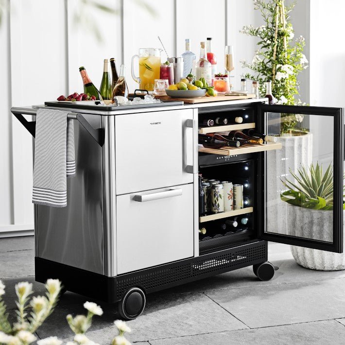 Dometic MoBar 550S Outdoor Mobile Bar Beverage Center w/ Dual Zone Refrigerator