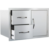 Summerset 33-Inch Stainless Steel Flush Mount Access Door & Double Drawer Combo