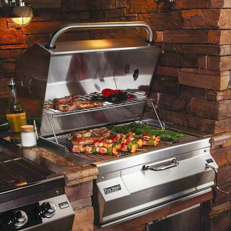 Fire Magic Legacy 30-Inch Built-In Charcoal Grill with Smoker Oven/Hood- 14-SC01C-A