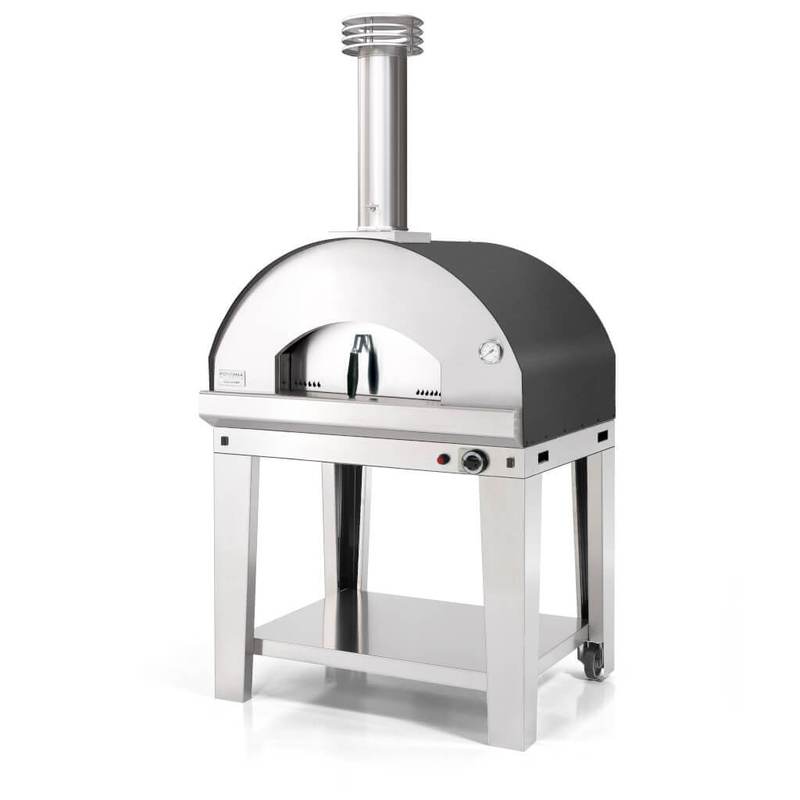 Fontana Forni Mangiafuoco Home Gas Pizza Oven With Cart
