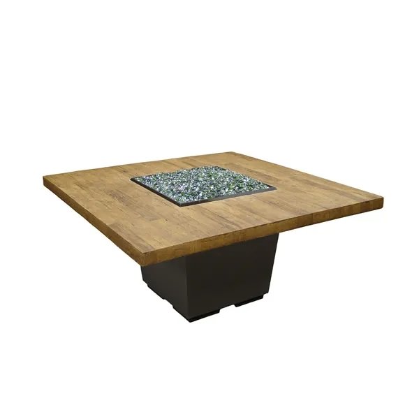 French Barrel Oak Cosmo Gas Fire Pit Table - Dining