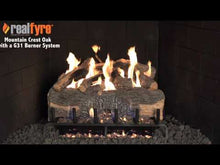 Load and play video in Gallery viewer, Peterson Real Fyre Mountain Crest Oak Gas Log Set With Vented ANSI Certified G31 Triple-Tier Burner
