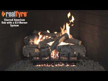 Load and play video in Gallery viewer, Peterson Real Fyre Charred American Oak Gas Log Set With Vented ANSI Certified G46 Burner
