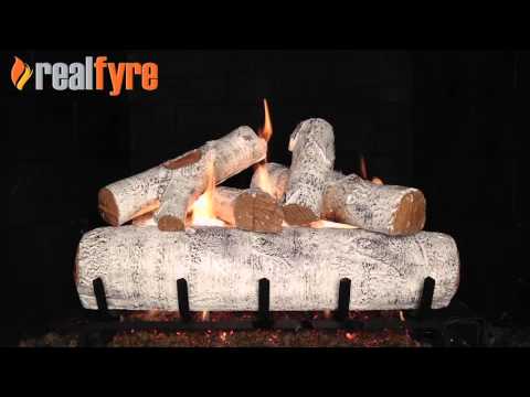 Peterson Real Fyre White Birch Gas Log Set With Vented ANSI Certified G46 Burner