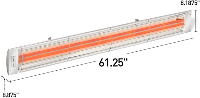 Infratech CD-Series 61 1/4-Inch 6000W Dual Element Electric Infrared Patio Heater - 240V - Bronze