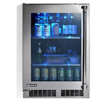 Load image into Gallery viewer, Lynx 24-Inch 5.3 Cu. Ft. Left Hinge Outdoor Rated Compact Glass Door Refrigerator - LN24REFGL
