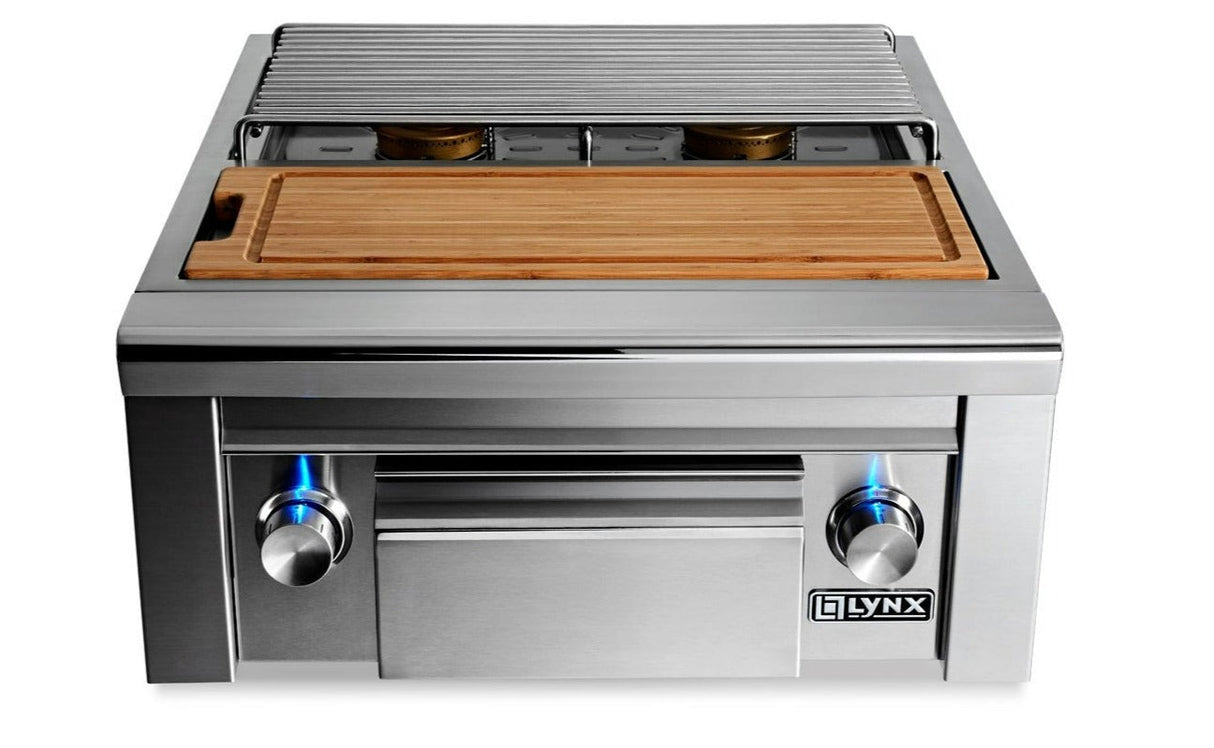 Lynx Professional Built-In Propane Gas Double Side Burner with Prep Center - LSB2PC-1-LP