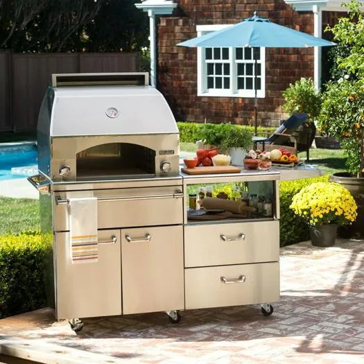 Lynx Professional Napoli 30-Inch Natural Gas Outdoor Pizza Oven On Mobile Kitchen Cart - LPZAF-NG
