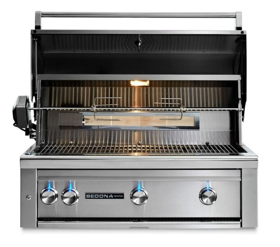 Lynx Sedona 36-Inch Built-In Natural Gas Grill With One Infrared ProSear Burner & Rotisserie L600PSR-NG