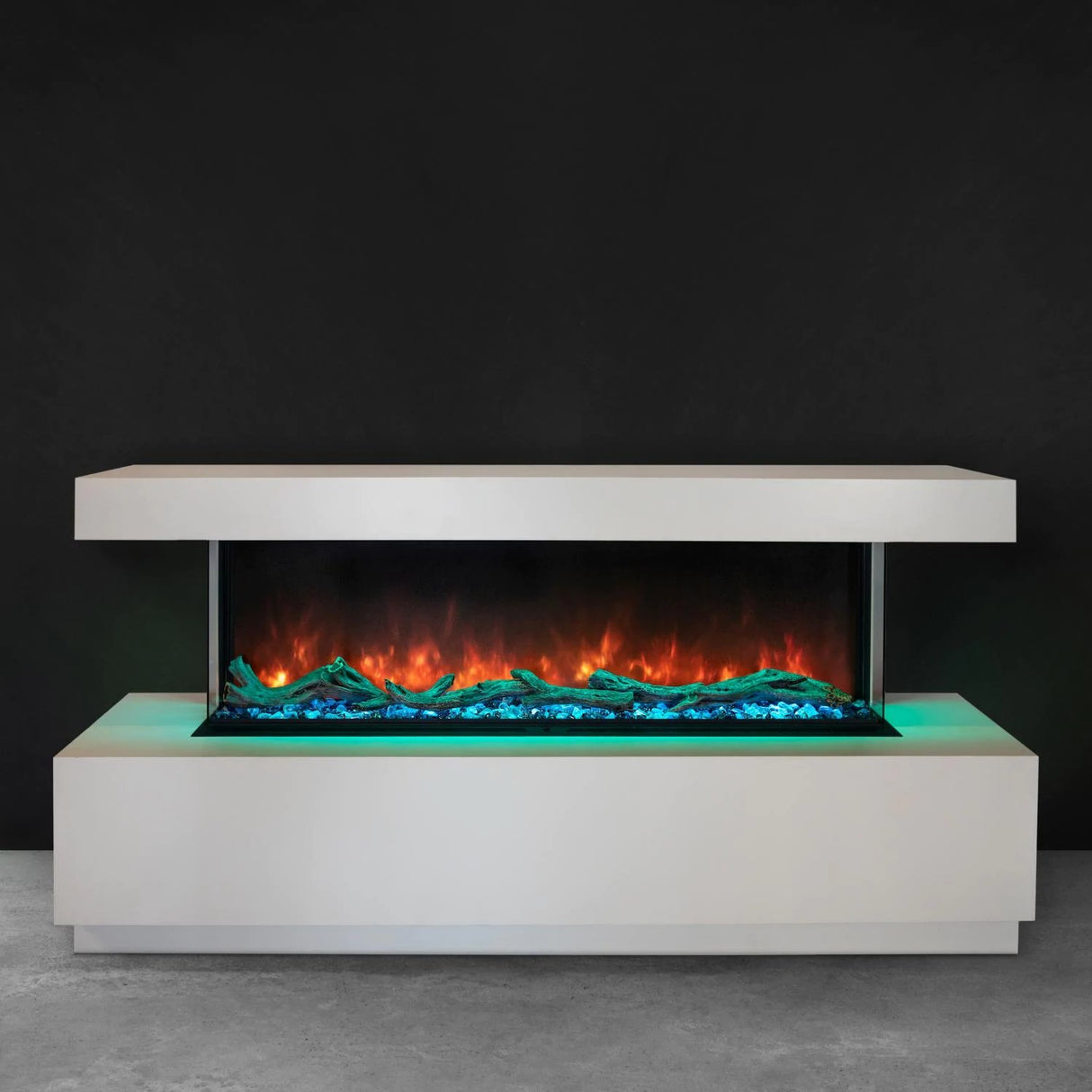 Modern Flames Landscape Pro Multi-Sided Built-In 56 Inch Electric Fireplace Linear Firebox