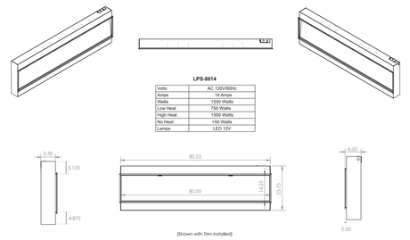 Modern Flames Landscape Pro Slim 80 Inch Built-In Electric Fireplace Recessed Linear Firebox