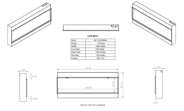 Modern Flames Landscape Pro Slim 80 Inch Built-In Electric Fireplace Recessed Linear Firebox