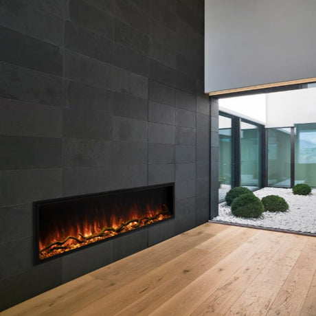 Modern Flames Landscape Pro Slim 96 Inch Built-In Electric Fireplace Recessed Linear Firebox