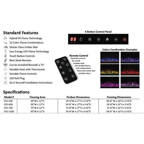 Modern Flames Spectrum Slimline 100 Inch Recessed/Wall Mount Linear Electric Fireplace