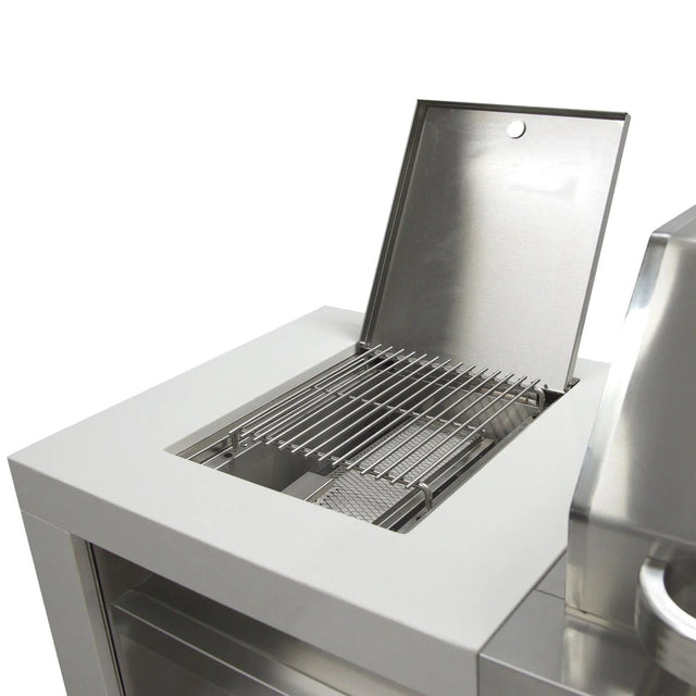 Mont Alpi 400 Deluxe Gas Island Grill W/ Infrared Side Burner & Rotisserie Kit - Stainless Steel