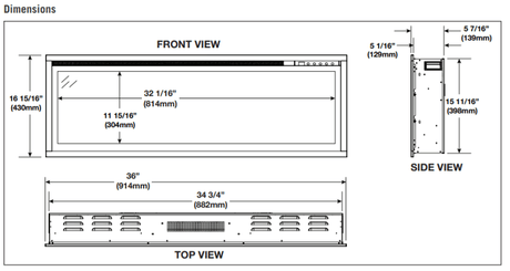Napoleon Entice Series 36-Inch Wall Mount/Recessed Electric Fireplace - NEFL36CFH