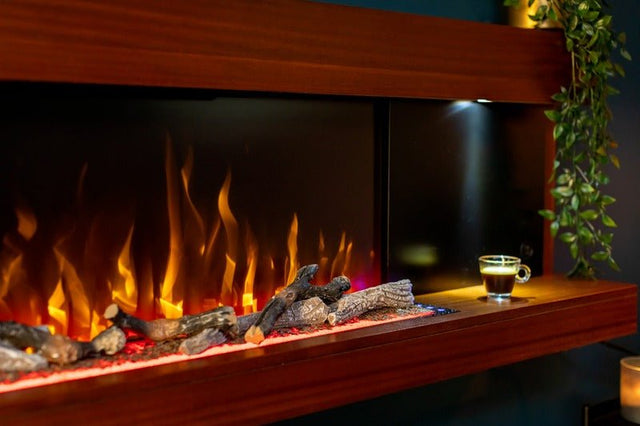 Napoleon Stylus Steinfeld 53 in. Wall-Mount Electric Fireplace with Brown Surround Mantel
