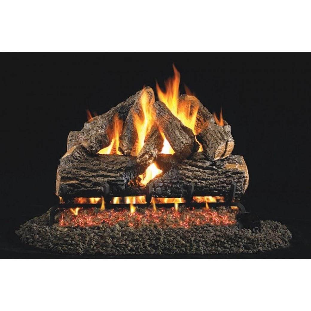 Peterson Real Fyre Charred Oak Gas Log Set With Vented ANSI Certified G46 Burner