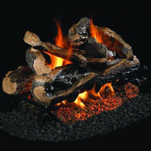 Load image into Gallery viewer, Peterson Real Fyre Charred Rugged Split Oak See-Thru Gas Log Set With Vented Gas G45 Burner
