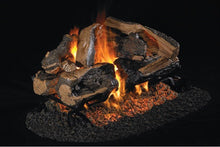 Load image into Gallery viewer, Peterson Real Fyre Charred Rugged Split Oak See-Thru Gas Log Set With Vented Gas G45 Burner

