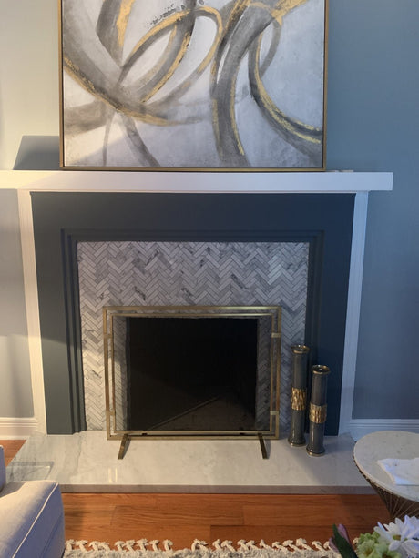 Pilgrim 39 Inch Sinclair Single Panel Burnished Brass Fireplace Screen