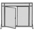 Pilgrim 44 Inch x 33 Inch Forged Iron Fireplace Screen with Straight Doors - Vintage Iron