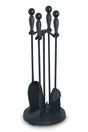 Pilgrim 5 Piece Matte Black Stove Tool Set with Iron Ball Handles - 23 inch