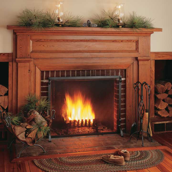 Pilgrim 5 Piece Vintage Iron Center Basket Weave Fireplace Tool