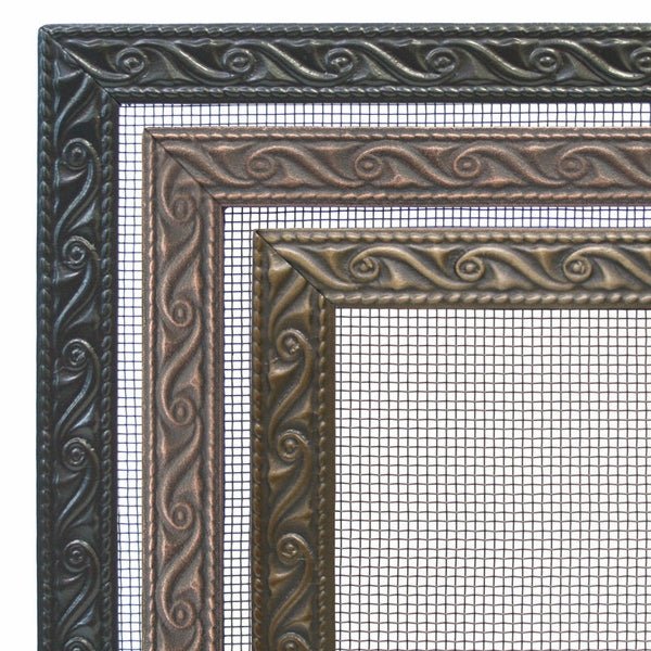 Pilgrim Ballard Embossed Fireplace 3 Panel Screen - Black