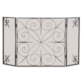 Pilgrim Brushed Bronze 3 Panel Elements Fireplace Screen