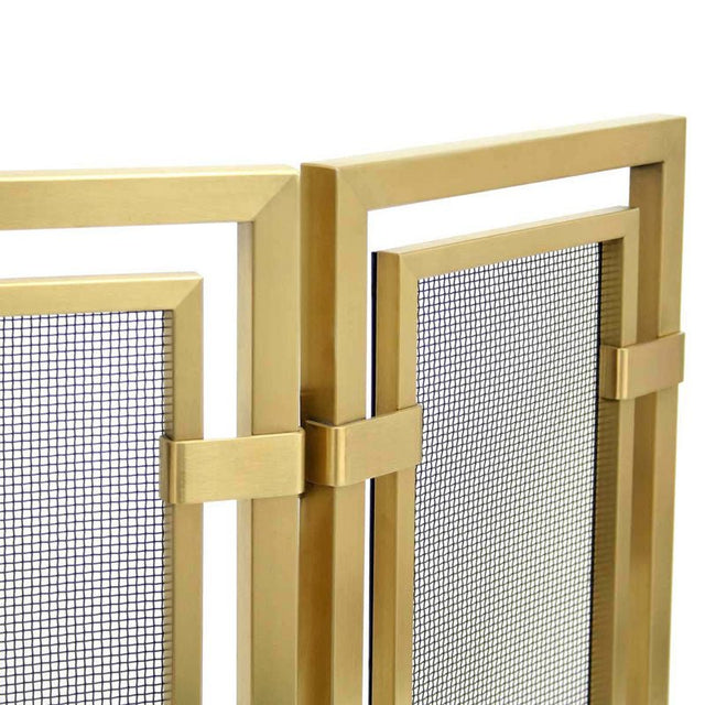Pilgrim Sinclair Tri Panel Brass Fireplace Screen