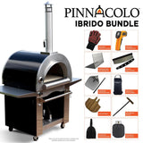 Pinnacolo Ibrido (Hybrid) Wood Gas Outdoor Pizza Oven Freestanding with Cart