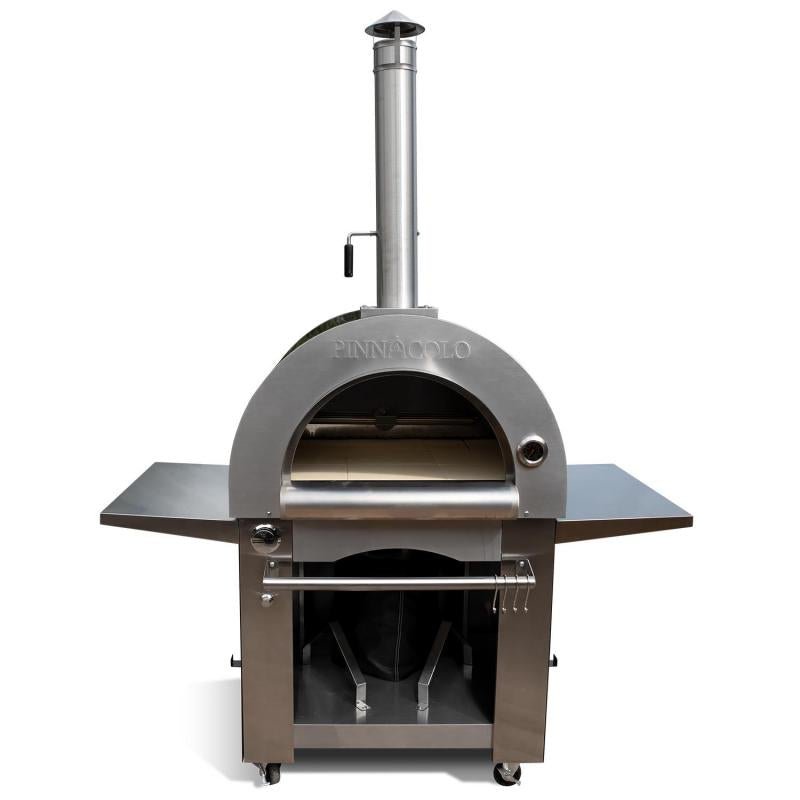 Pinnacolo Ibrido (Hybrid) Wood Gas Outdoor Pizza Oven Freestanding with Cart