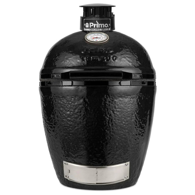 Primo 21.5 Inch Ceramic Kamado Grill Freestanding With Cradle & Side Shelves - PGCRC
