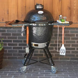 Primo 21.5 Inch Ceramic Kamado Grill Freestanding With Cradle & Side Shelves - PGCRC
