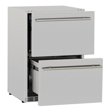 Summerset 24-Inch 5.3 Cu. Ft. Outdoor Rated Deluxe Refrigerator Drawers - SSRFR-24DR2