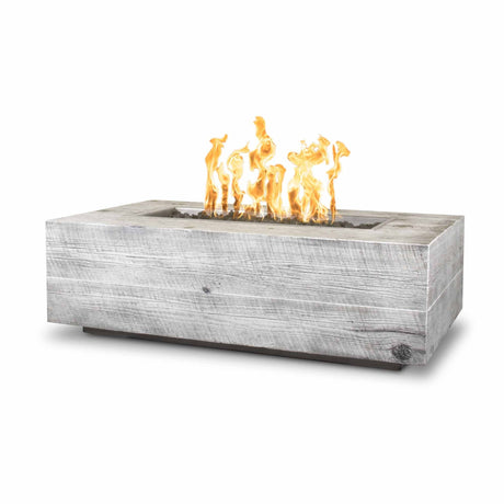 The Outdoor Plus Coronado 48-Inch Gas Fire Pit Fire Table - Concrete Ivory Wood Grain - Electronic Ignition