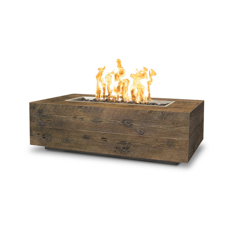 The Outdoor Plus Coronado 48-Inch Gas Fire Pit Fire Table - Concrete Oak Wood Grain - Electronic Ignition
