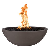 The Outdoor Plus Sedona 33-Inch Gas Fire Bowl Fire Pit - Chocolate - Electronic Ignition