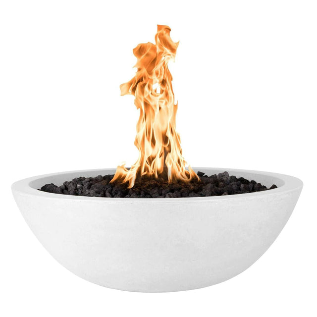 The Outdoor Plus Sedona 33-Inch Gas Fire Bowl Fire Pit - Limestone - Electronic Ignition