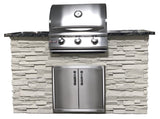 TRU Innovative 5 Foot Grill Island - With 25 Inch Blaze Grill, Doors, Island & Countertop