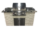 TRU Innovative 5 Foot Grill Island - With 25 Inch Blaze Grill, Doors, Island & Countertop