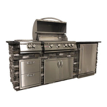 Load image into Gallery viewer, TRU Innovative L Shaped Outdoor Kitchen Bar &amp; Blaze Grill Island Package 8 Foot Grill Island &amp; 7 Foot Bar
