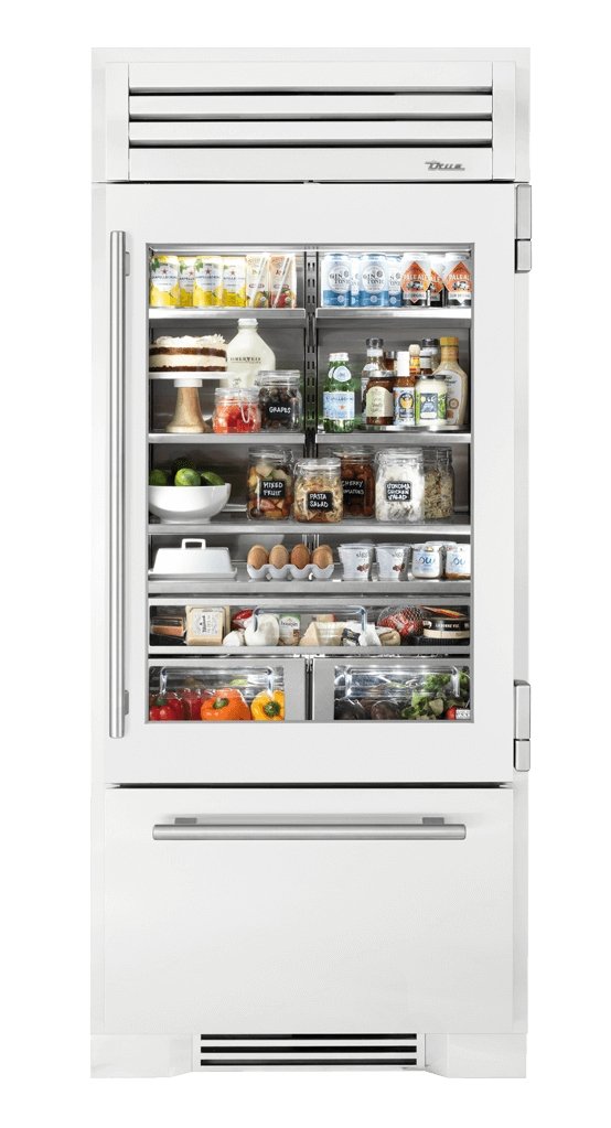 True 36 Inch Refrigerator with Bottom Freezer with Glass Door