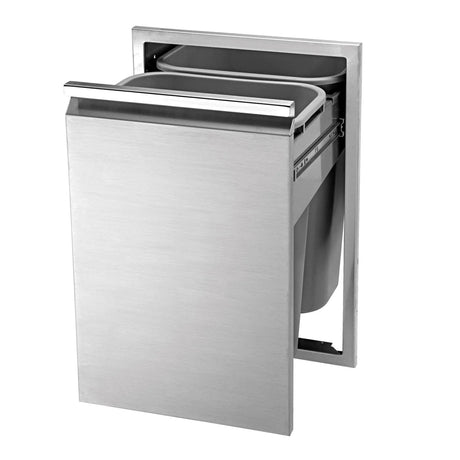 Twin Eagles 18-Inch Roll-Out Stainless Steel Double Trash Drawer / Recycling Bin