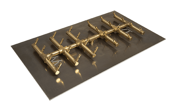 Warming Trends 29" x 17" Double Tree-Style Fire Pit Kit with Flex Line Kit - 240,000 BTU