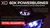 XO 16 Inch Power Gas Side Burner with 60,000 BTU